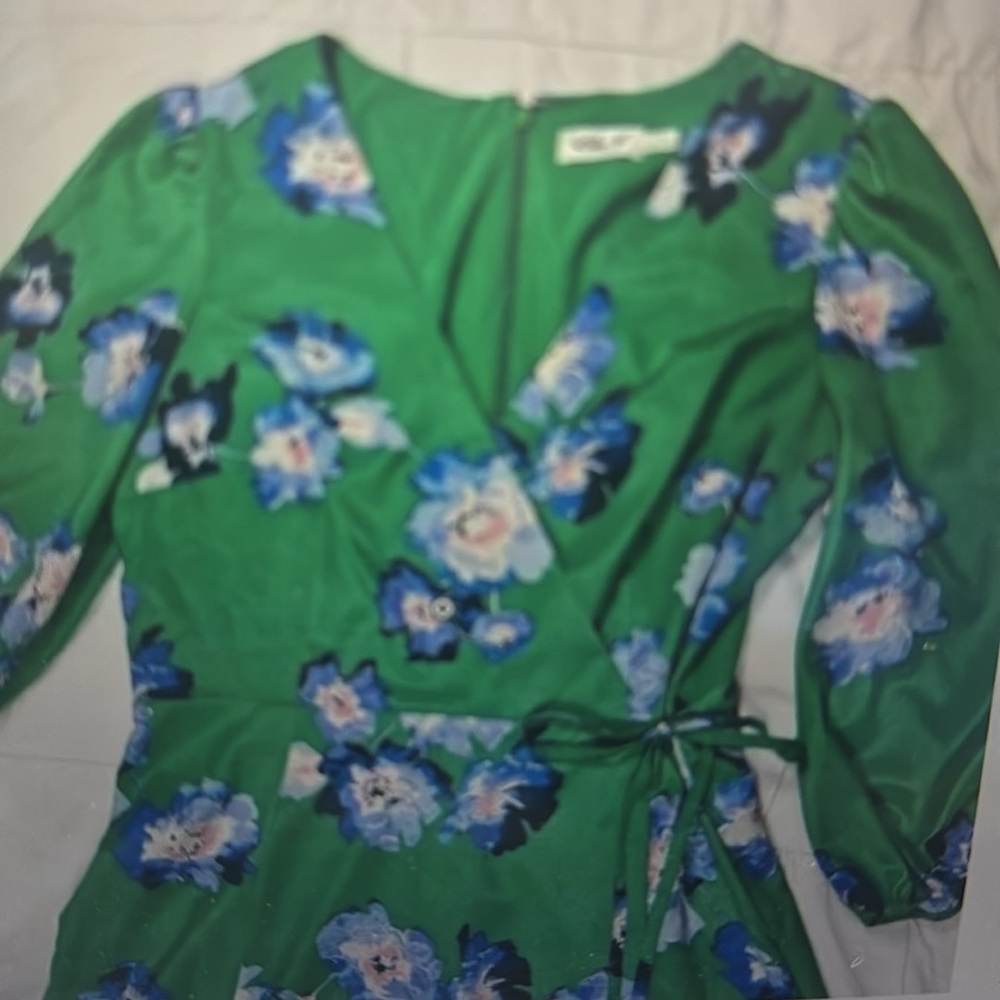 Eliza J Green Floral Wrap Midi Dress - Picture 8 of 9